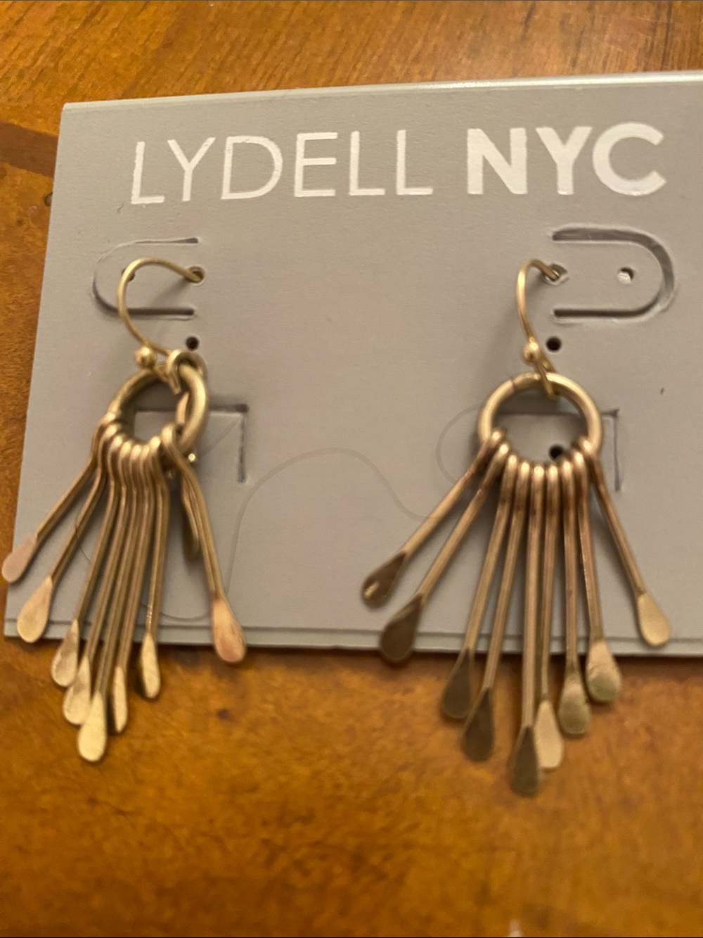 LYDELL NYC Gold Fringe Fan Drop Earrings